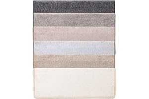 casa pura Stair Mats Indoor 1 Piece Stair Carpet Self-Adhesive and Non-Slip with Cuddly Soft Pile Stairs Carpet Steps Linked Rectangular Cream 65 x 23.5 x 1.3 cm (Sundae)