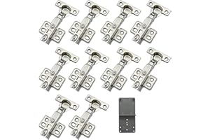 LOOTICH 90 Grado Totalmente Solapado 26 mm Soft Close Bisagras con Amortiguación Bisagra con Suave Cierre Automatic para Puerta de Mueble Armario de Cocina 10 Piezas