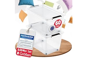 BOXXivo Aufbewahrungsboxen mit Deckel 60l im 2er Set - BPA-freie & lebensmittelechte Boxen Aufbewahrung - Kisten Aufbewahrung mit Deckel - stapelbare & robuste Aufbewahrungsboxen - Stapelkisten