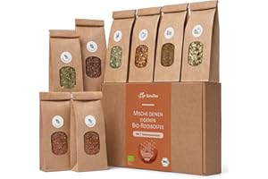 ‎BONATEA Tee Selber Mischen Set Geschenk mit Rooibostee - BIO Rooibos Tee Geschenkset mit 7 leckeren Tee-Sorten zum DIY Teemischung Selber Machen