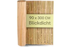 Praknu Bambus Balkon Sichtschutz - FSC® Zertifizierter, Natürlicher Bamus - Vielseitig Einsetzbar Im Innen- Und Außenbereich - Perfekt Für Balkone Und Gärten - 90 x 300cm