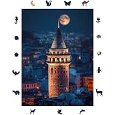 WePuzzleUp Ahşap Puzzle Yetişkin - Efsanevi Galata - 450 Par&ccedil;a, 29 x 39 cm - Yapıştırıcı Folyo Dahil - Benzersiz Şekilli Par&ccedil;