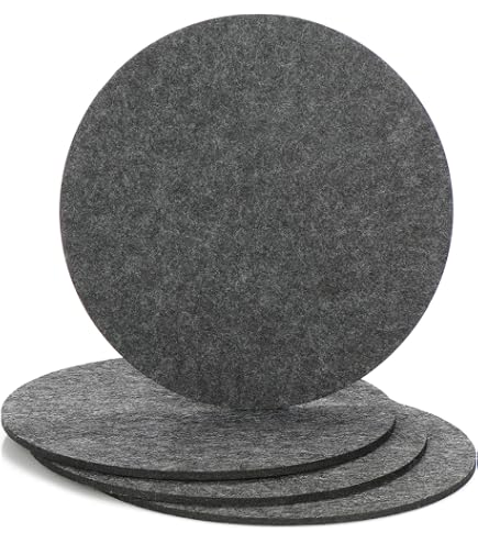 Hevysuo Set di Tovagliette Cotone Rotonde 20cm,Proteggi Pentole Resistenti al Calore,Sottopiatti,Sottopentola per Ciotola,Padella,Piatti,Tazza(Grigio