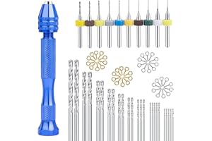 MOONSING Ensemble de forets à main, Foret à Manuel pour Travail du Bois 76 Pièces avec Mini Perceuse, Percer Hélicoïdaux Tournevis pour Perçage Bricolage, Bois Plastique Pendentif Bijoux