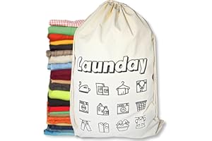 HANCHENG 1 sacco portabiancheria grande 70 x 90 cm, borsa per la biancheria da viaggio con coulisse, pieghevole, per dormitorio e viaggi