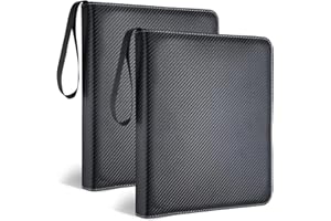 Feifeiya 2 Pack Acid Free Film Protector Storage Box 3 Ring Film Negative Sleeves Binder Preservers Portfolio Folder for Artwork Leather Storage Zipper Binder Box for 120 and 135 35 mm Negative