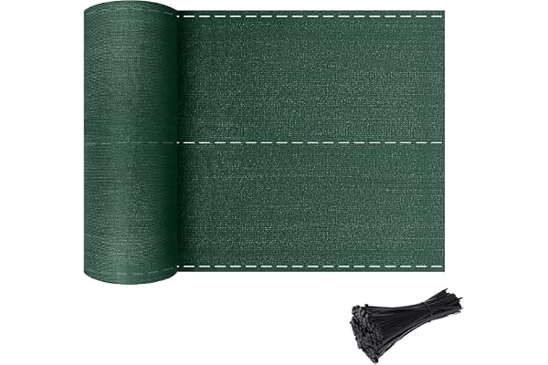 Froadp 1.5x10m Filets d'ombrage HDPE Clôture de Jardin Brise-Vue Tennis avec Attaches-câbles Parasol 150g/m² Solaire Protection Filet Tissu Coupe-Vent Pare-Soleil pour Balcon Terrasse (Vert)