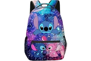 CKCKTZ, Zaino per bambini con cartone animato, motivo Stitch, borsa per la scuola, zaino da viaggio, ampia Capacità, borse per libri per bambini e bambine