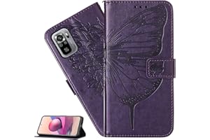 LEMAXELERS Custodia Galaxy A21S Cover Portafoglio,Samsung Galaxy A21S Custodia Fiore di Farfalla in Rilievo Wallet Shock-Absorption Magnetica Supporto Bumper Leather Flip Cover,YB Die D Zi