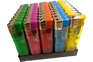 EMTEC Electronic Refillable Lighters with Adjustable Flame Available in Different Packs (Pack of 50)