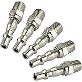 Air Line Hose Fitting Connector Quick Release 1/4 Male Thread 5pk FT10