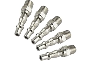 EETOOLS Air Line Hose Fitting Connector Quick Release 1/4 Male Thread 5pk FT10 by AB Tools