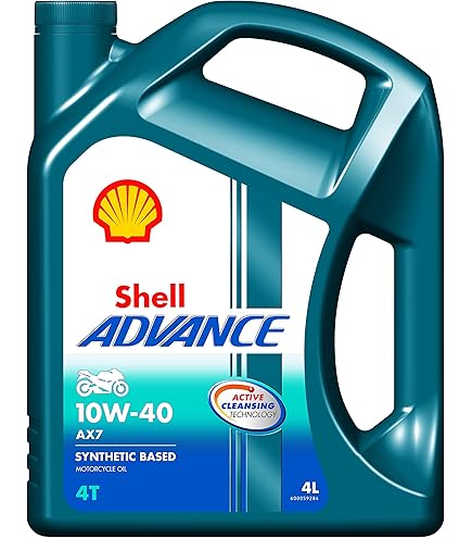 Motoröl 10W-40 Shell Advance AX7 4T 10W-40 Motoröl, 5x1 Liter – Teilsynthetisch Für 4-Takt Scooter Engine Oil