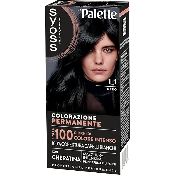 Schwarzkopf Palette Intensive Permanent Colour – Creme Haarfarbe 1-0 Schwarz, 100 Ml