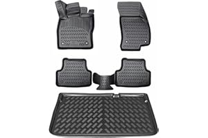 ELMASLINE Set di tappetini in gomma 3D e vasca per bagagliaio per Nissan Qashqai 2014-2021 (J11) (fondo di carico) | Accessori tappetini bagagliaio