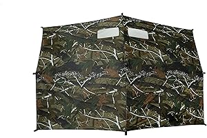 Januel - Parapluie d'Affut - Parasol d'Affut - Affut Camouflage - Toile 170x110cm - Pied Réglable de 90cm à 170cm - Inclinable - Fenêtre d'Observation à Bandes Auto-Agrippantes - Feuillage sous-Bois