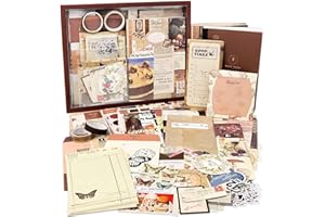 Skyverty Kit de álbum de recortes estético, kit de diario chatarra con diario/accesorios de scrapbooking piezas de escritura, para adolescentes y niñas niño (cacao brownies)