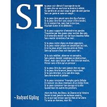 Poster Poesia Se Di Rudyard Kipling In Francese – Stampa Giclée Vintage A2 (41,9x59,4 Cm)