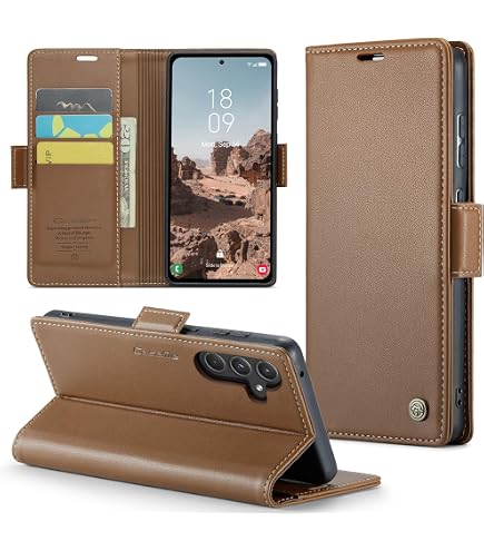 IPHONE 7 8 Esclusivo Flip Stile Pelle Custodia Slim Custodia IN Anticato Caffè