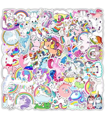 50 Adesivi Unicorno Per Ragazze - Riutilizzabili, Impermeabili, In Vinile Opaco Per Bottiglie, Laptop E Scrapbooking - 4