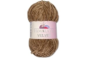 Wohnkult Himalaya - Gomitolo di lana Velvet Dolphin, soffice ciniglia, 100 g, per accessori, indumenti e coperte, 40 colori a scelta (90037 | marrone)