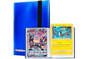 FRIKI MONKEY Album de cartes à collectionner Jumbo XXL, album avec capacité de 60 cartes promo GX véritables, VMAX, V ou EX, 30 pages pour cartes Jumbo, Album avec pochettes taille 21,1x14,5cm (Bleu)