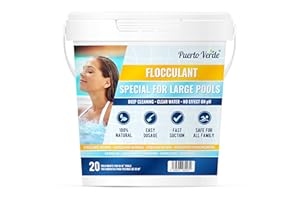 Puerto Verde • Floculant Naturel 20 Traitements. Clarifiant pour Les Grandes Piscines et Les Spas. Éliminateur de Turbidité pour Une Eau Cristalline. Format Granulé à Utilisation Sûre.