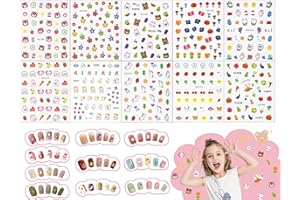 MLLTECH 10 Fogli di adesivi per unghie per bambini, adesivi per unghie autoadesivi Cartoon Princess Nail Art Decals DIY Nail Stickers Nail Art Decorazione per donne ragazze adulti bambini
