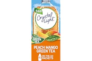 Crystal Light Sugar-Free Peach Mango Green Tea On-The-Go Powdered Drink Mix, 0.08 Ounce, 10 Count (Pack of 1)