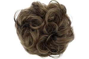 CAISHA Messy Scrunchie Bun Voluminous Wavy Hairpiece Heat-resistant Synthetic Fibres Light Brown G8A