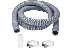 Drain Hose Extension for Washing Machines, 2.5 m Universal Washing Machine Hose, Drain Hose Dishwasher Extension Set Including Hose Connector and Hose Clamps