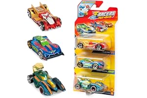 T-RACERS Mix ´N Race 3 Pack – Pack de 3 Coches coleccionables. Coches Desmontables en Dos Partes y con Piezas Intercambiables. Pack 4/12