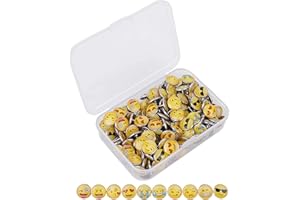 QIMEI-SHOP Decorativo Chinchetas 200 Piezas Push Pins lindos de los Emoticon Chincheta para hogar escuela y uso oficina