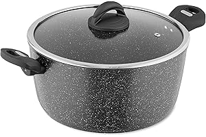 Tower T81286 Cerastone Forged Aluminium Casserole Pot with Ceramic Non-Stick Coating, Tempered Glass Lid, 28 cm, Graphite