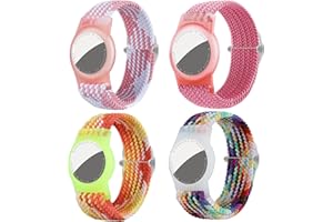 Dingfeiyu Nylon Kids Wristband for Airtag, Anti-Lost, Anti-Scratch Bracelet for Airtag, Tracking Watch Wrist Strap Child, Waterproof Holder Necklace for Apple Airtag