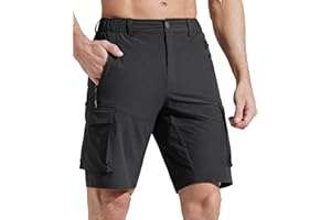Comallan Pantalon Corto Hombre Secado Rápido Pantalones Trekking Senderismo Cargo Trabajo Cortos y con Bolsillos con Cremallera