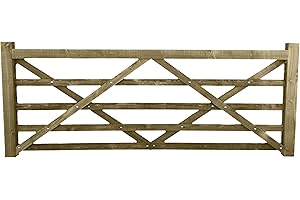 Ruby Timber Diamond Braced 5 Bar Field Farm Gate - Choose Size - Larch (10FT)