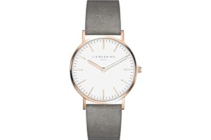 LIEBESKIND Berlin Damen Armbanduhr – Klassisches Design – Rundes Gehäuse 34 mm – Lederarmband – 5 ATM wasserdicht