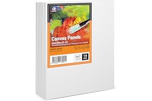 ESENG® Panel de lienzo de 18 piezas, 13x18 cm｜5x7 pulgadas, 100% algodón, juego de paneles de lienzo, cartón para pintura acrílica, pintura al óleo, tempera y gouache