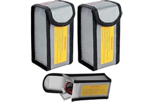 AONAYO Lipo Safe Bag Lot de 2 sacs de protection pour batterie LiPo - Boîte ignifuge pour batteries - Protection contre les explosions - Convient pour le chargement, le rangement de la batterie - Sac de