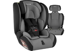 tectake® Bilbarnstol i-Size godkänt, robust och flexibelt längdjusterbart 5-punktsbä , sidokrockskydd, justerbart nackstöd
