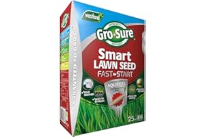 Gro-Sure 20500254 Aqua Gel Coated Fast Start Smart Grass Lawn Seed, 25 m2, 1 kg - Blue