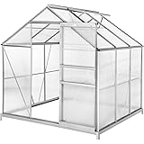 TecTake 800416 - Gewächshaus 190x185x195 cm, Stabile Rahmenkonstruktion aus eloxiertem Aluminium - Diverse Modelle (mit Funda
