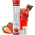 Graceberry Glutathione Tablets for Glowing Skin | 20 Effervescent Tablets with L-Glutathione & Vitamin C | Skin Glow Supplement for Skin Radiance | Strawberry Flavour (Pack of 1)