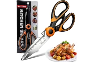 Acelone Kitchen Scissors Shears All Purpose Heavy Duty, Protective Sheath | heavy‑duty stainless steel, multi‑use for meat, poultry & veggies, dishwasher safe, all‑purpose with comfortable grip