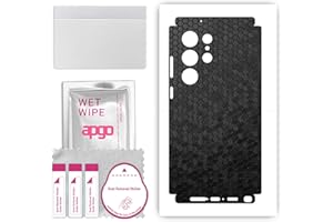 apgo Back + Side Screen Protector, Skin, Compatible with Samsung Galaxy S23 Ultra, Rear Screen Protector Made of Vinyl Film, Scratch-Resistant, Easy Installation, Black Honeycomb