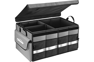 Oasser Torba do bagażnika, organizer z pokrywą, wodoszczelna, antypoślizgowa, składana, z aluminiowymi uchwytami, paskami odblaskowymi