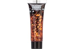 Gel mit klassischem grobkörnigen Glitter von Moon Glitter - 12ml - Kupfer-Bronze - Glitzer Gesichtsfarbe