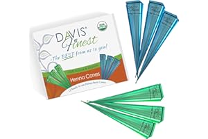 Davis Finest - Natürliche Henna-Kegel - Packung mit 12 x 30 g - 100% Bio und chemikalienfreie Mehndi-Paste - dunkelbraune Farbe - Hautfreundliches gebrauchsfertiges temporäres Tattoo-Körperkunst-Set