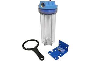 FINERFILTERS 10" Standard Filter Clear Housing with 3/4" ports and Pressure Reducing Valve